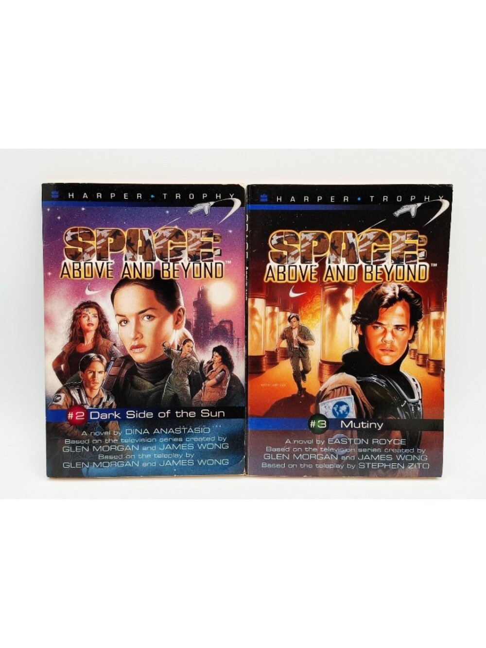 Space: Above and Beyond TWO Book Lot: #2 Dark Side Of The Sun #3 Mutiny RARE YA